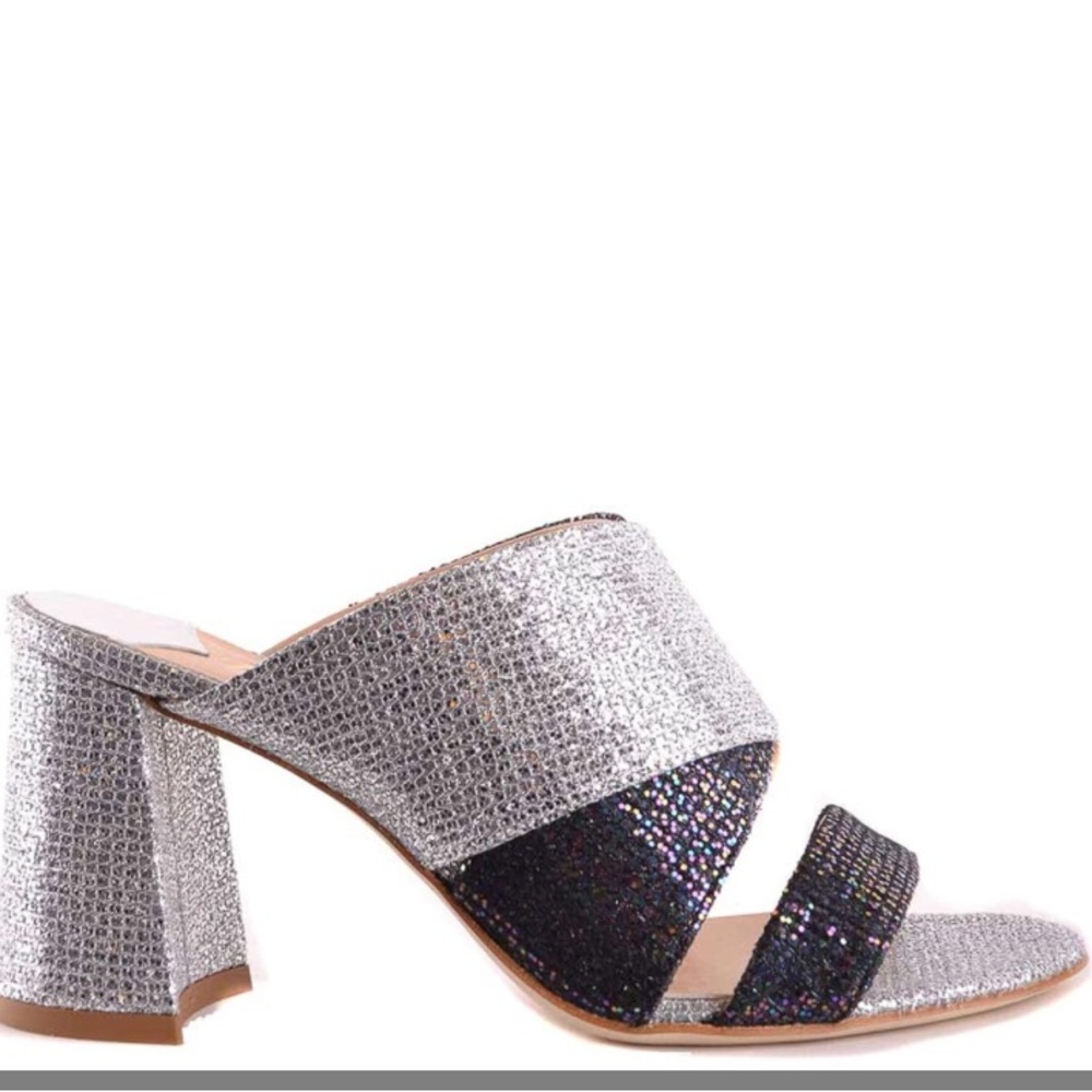 Polly plume silver metallic evening sandal